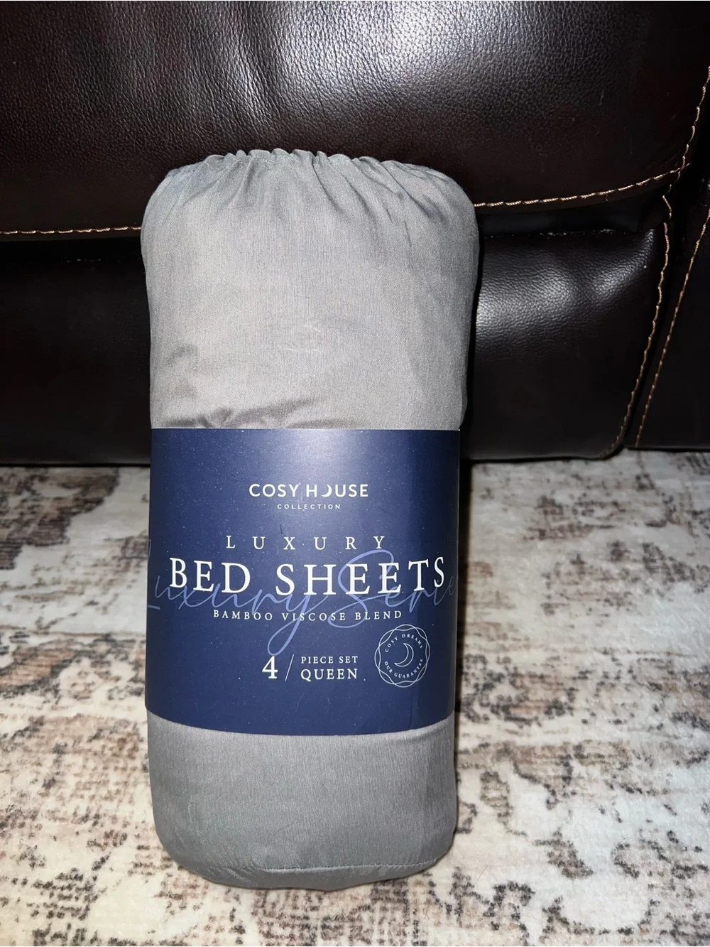 Luxury Gray Bed Sheets - Queen 4-Piece Set